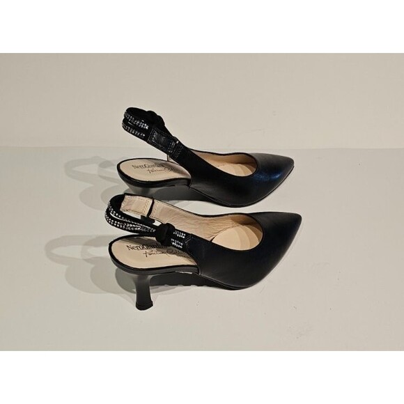 NeroGiardini black leather slingback with rhinestone heels SIZE EU 35; US 5 - Picture 6 of 8